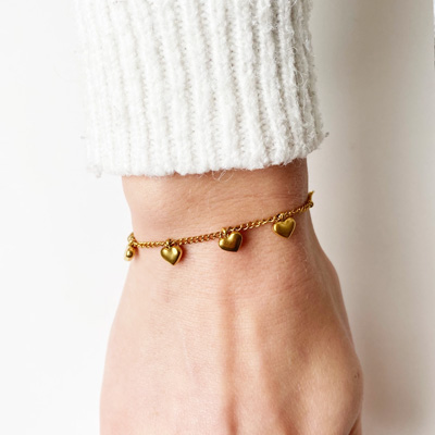 Gouden Hartjes Armband