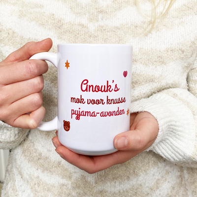 Gepersonaliseerde XL Mok Knusse Pyjama Avond