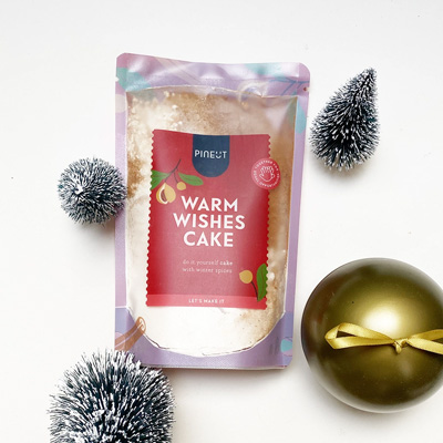 Cakemix Warm Wishes in Warme Kerstwensen Brievenbus Cadeaubox