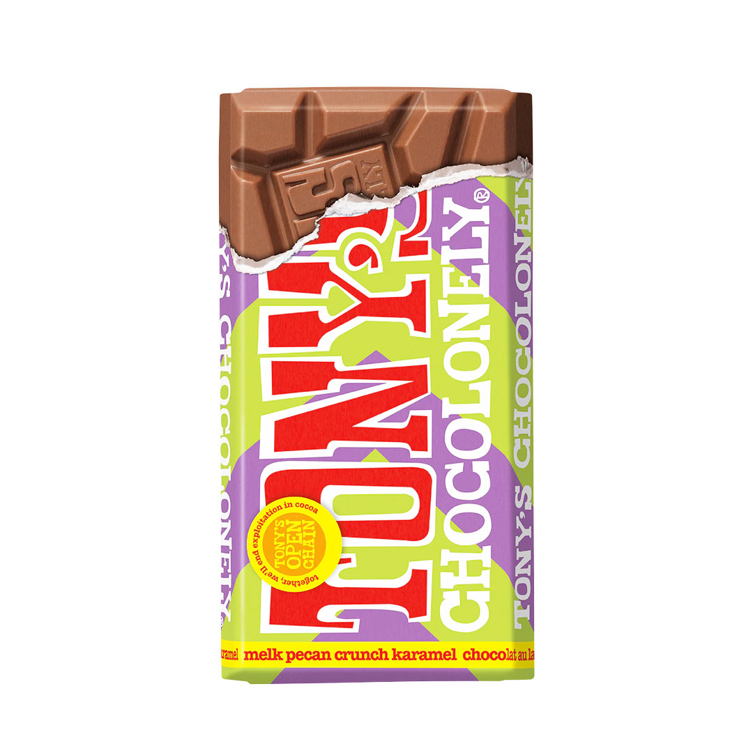 Tony's Chocolonely Melk Pecan Crunch Karamel 90 gram