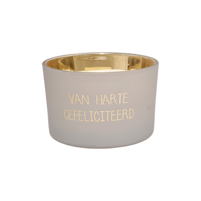 Van harte gefeliciteerd WoodWick kaars: