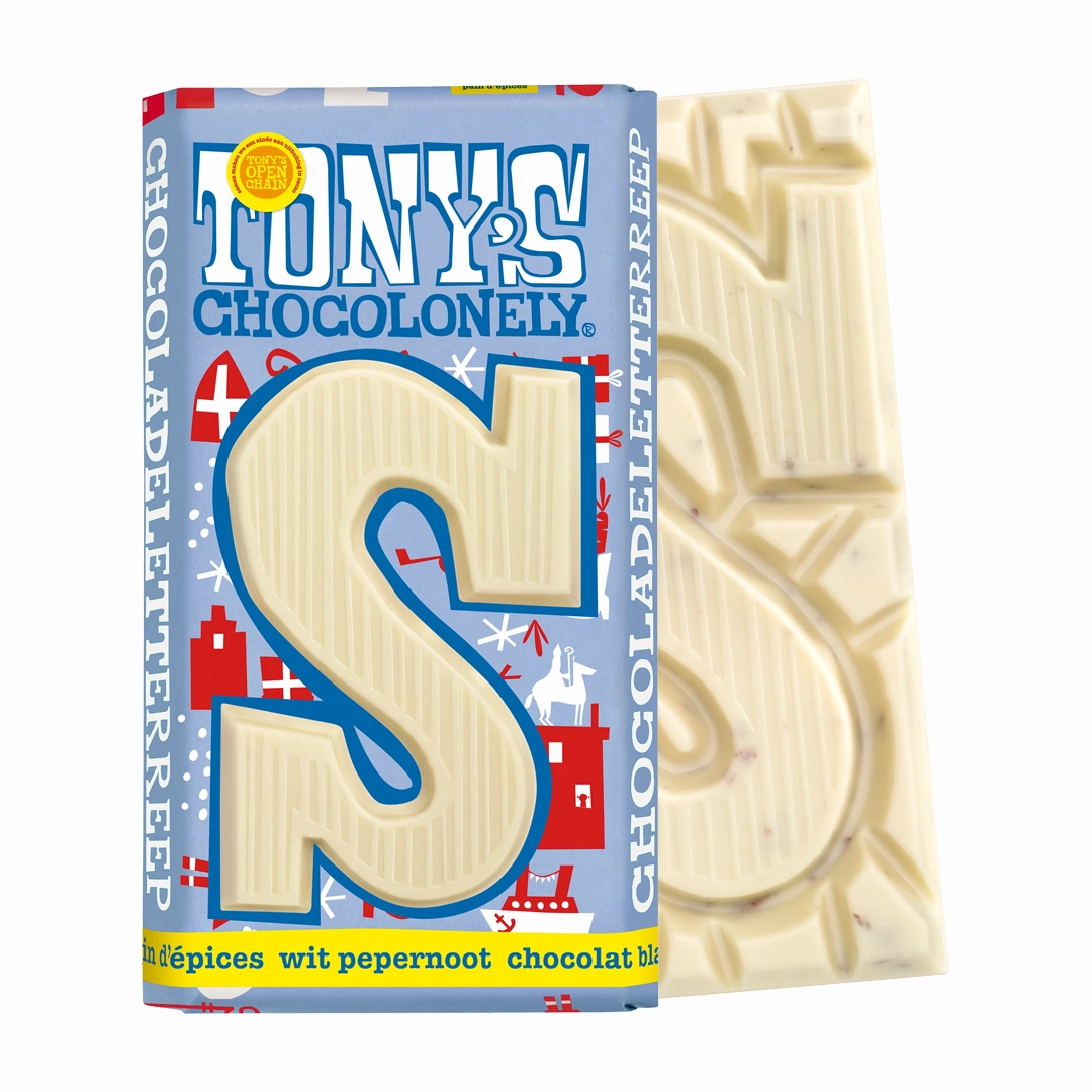 Chocoladeletterreep S Wit met Pepernoot